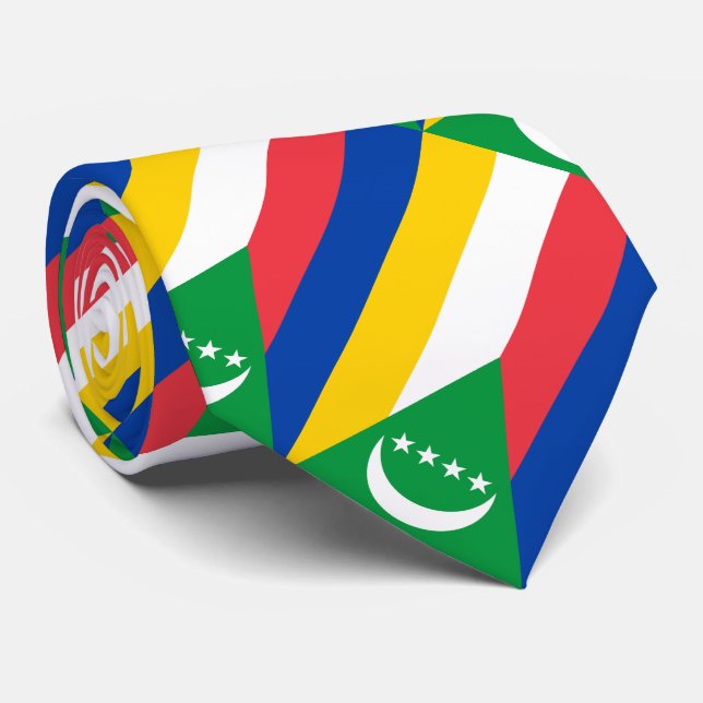 Cravate Drapeau des Comores (Roulé)