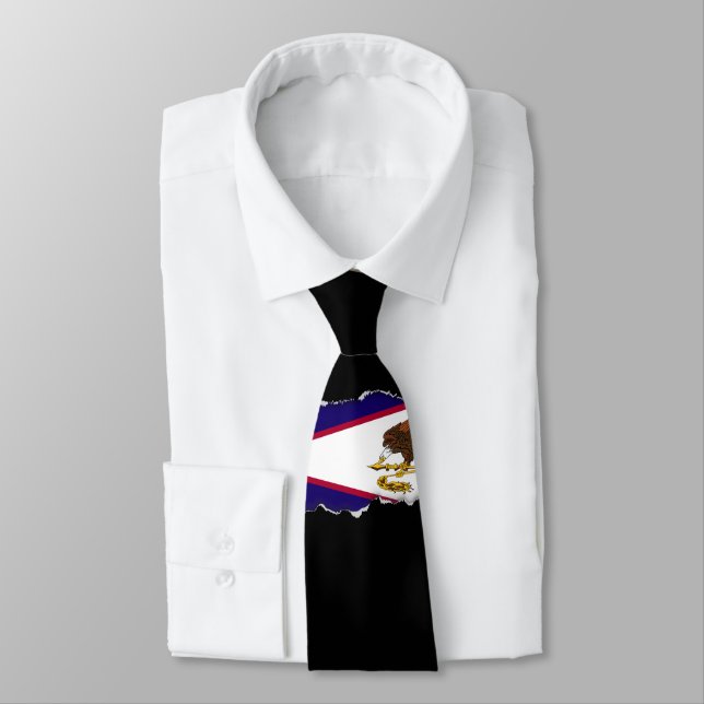 Cravate Drapeau des Samoa américaines (Attaché)