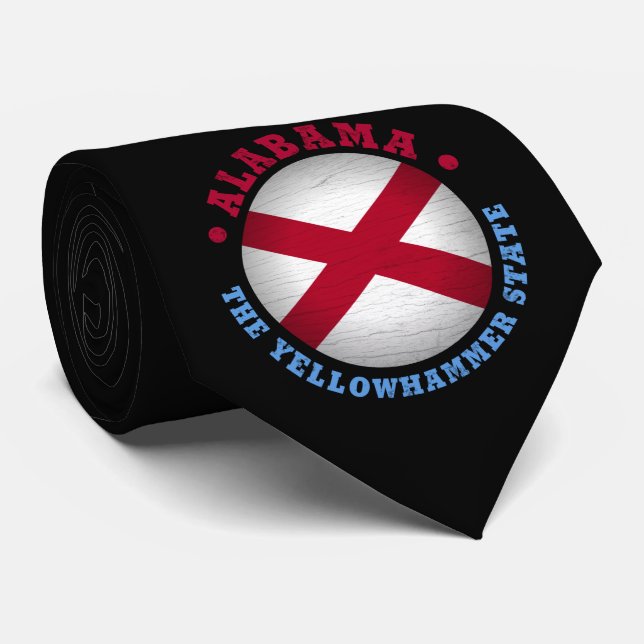 CRAVATE DRAPEAU D'ÉTAT D'ALABAMA (Roulé)