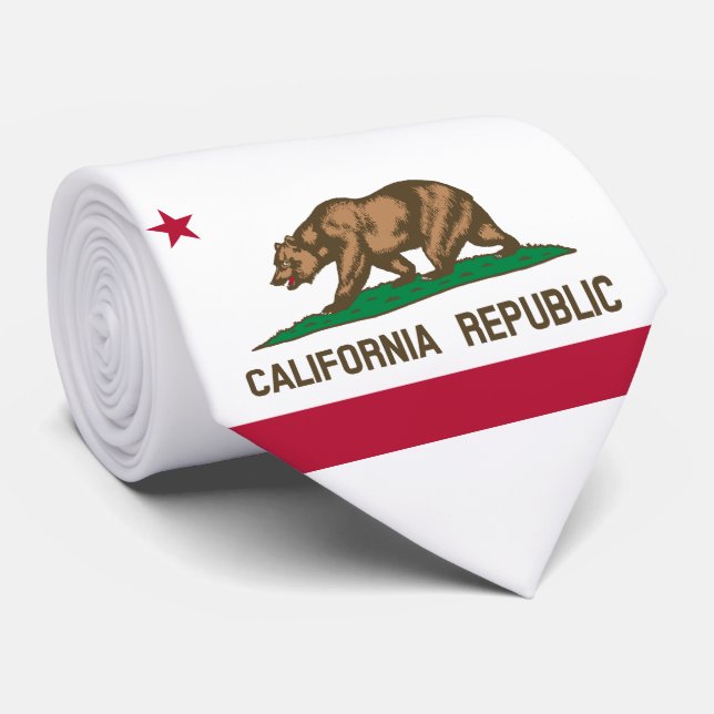 Cravate Drapeau d'État de Californie (Roulé)