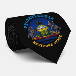 CRAVATE DRAPEAU D'ÉTAT DE PENNSYLVANIA KEYSTONE
