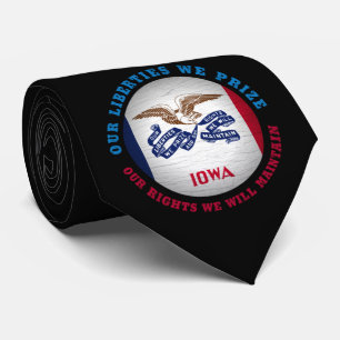 CRAVATE DRAPEAU D'ÉTAT IOWA HAWKEYE