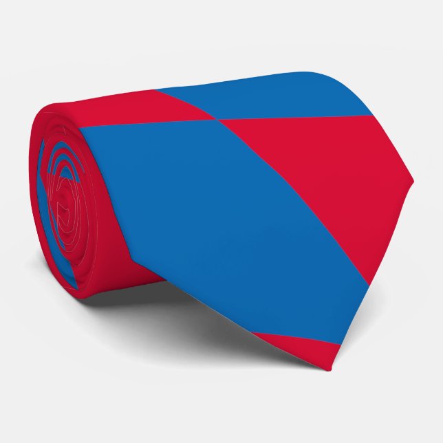 Cravate Drapeau diamant Bavière bleu et rouge Motif (Roulé)