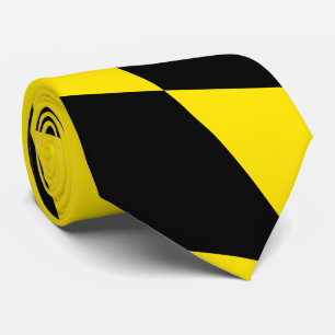 Cravate Drapeau diamant de Bavière noire et jaune Motif