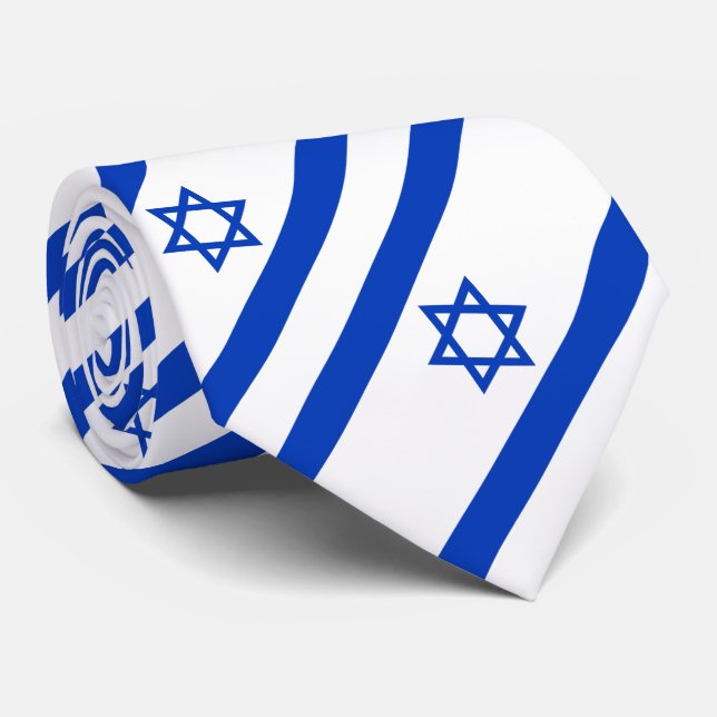Cravate Drapeau d'Israël (Roulé)