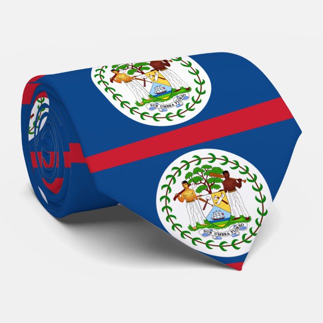 Cravate Drapeau du Belize (Roulé)