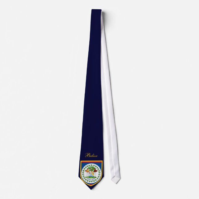 Cravate Drapeau du Belize (Devant)