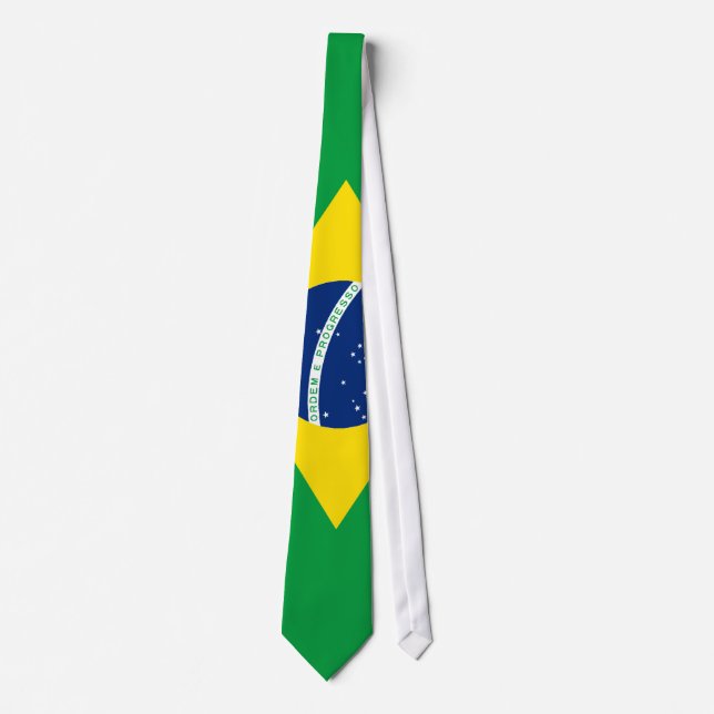 Cravate Drapeau du Brésil Tie (Devant)