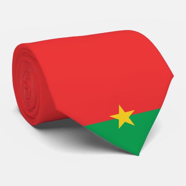 Cravate Drapeau du Burkina Faso (Roulé)