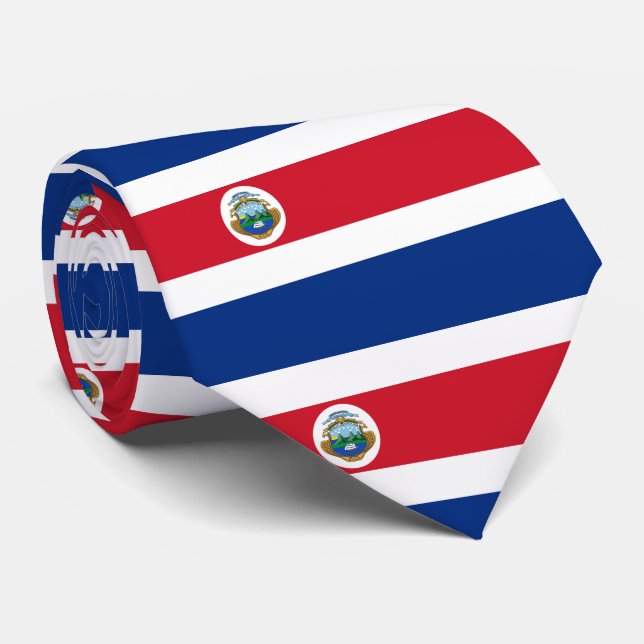 Cravate Drapeau du Costa Rica (Roulé)