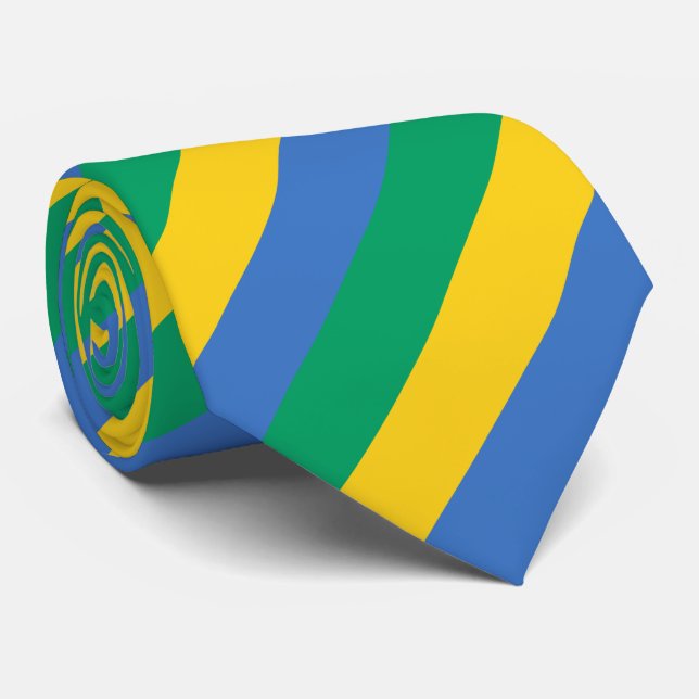 Cravate Drapeau du Gabon (Roulé)