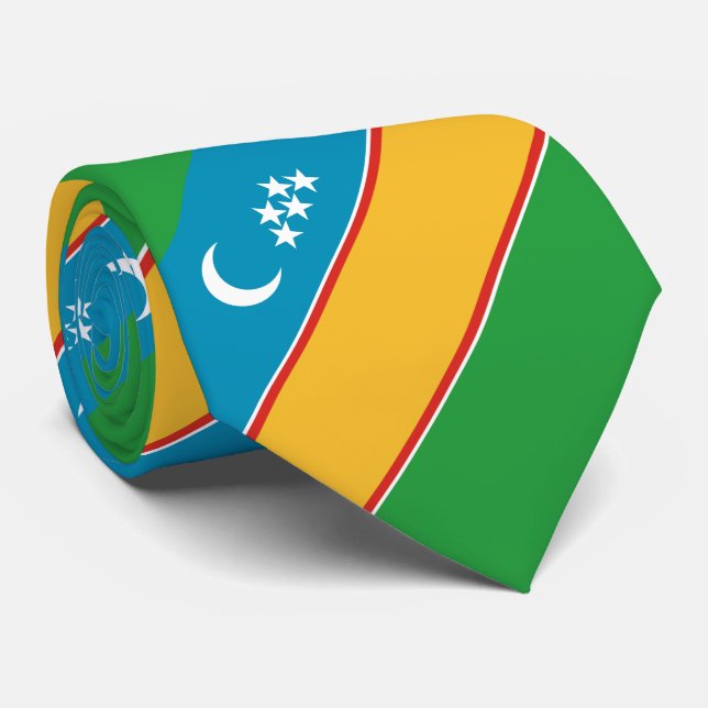 Cravate Drapeau du Karakalpakstan (Roulé)