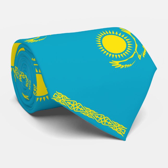 Cravate Drapeau du Kazakhstan (Roulé)