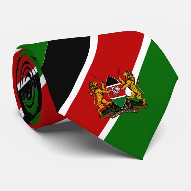 Cravate Drapeau du Kenya (Roulé)