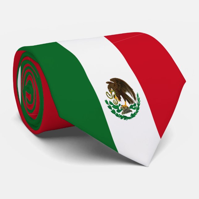 Cravate Drapeau du Mexique patriotique (Roulé)