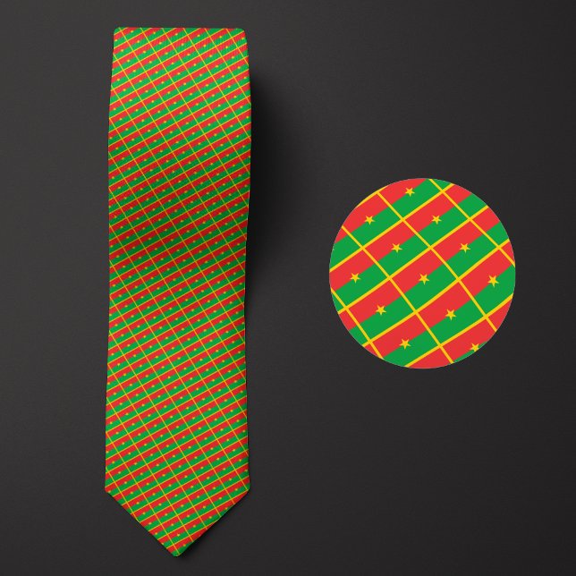 Cravate Drapeau du Motif du Burkina Faso (Créateur téléchargé)