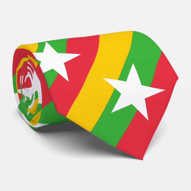 Cravate Drapeau du Myanmar (Roulé)