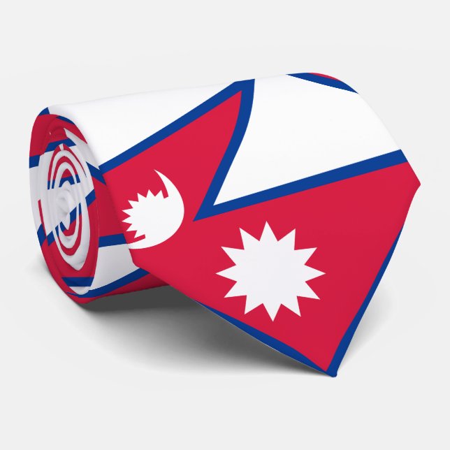 Cravate Drapeau du Népal (Roulé)