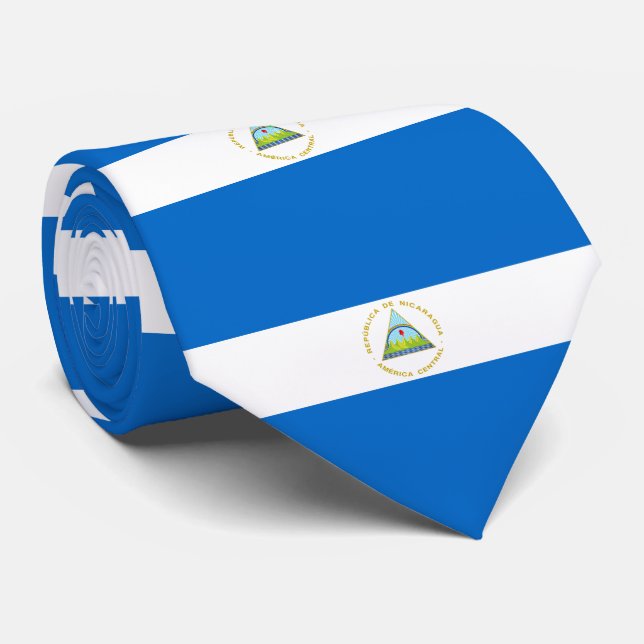 Cravate Drapeau du Nicaragua (Roulé)