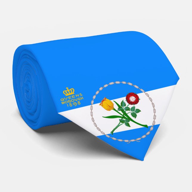 Cravate Drapeau du Queens (arrondissement de New York) (Roulé)