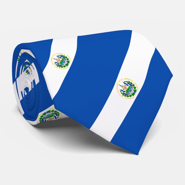 Cravate Drapeau du Salvador (Roulé)