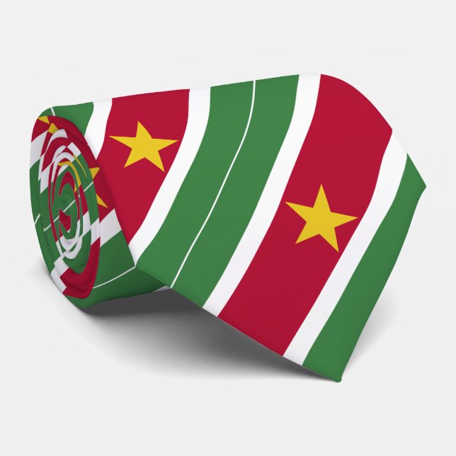 Cravate Drapeau du Suriname (Roulé)
