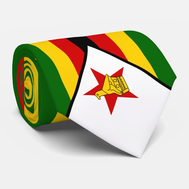 Cravate Drapeau du Zimbabwe (Roulé)