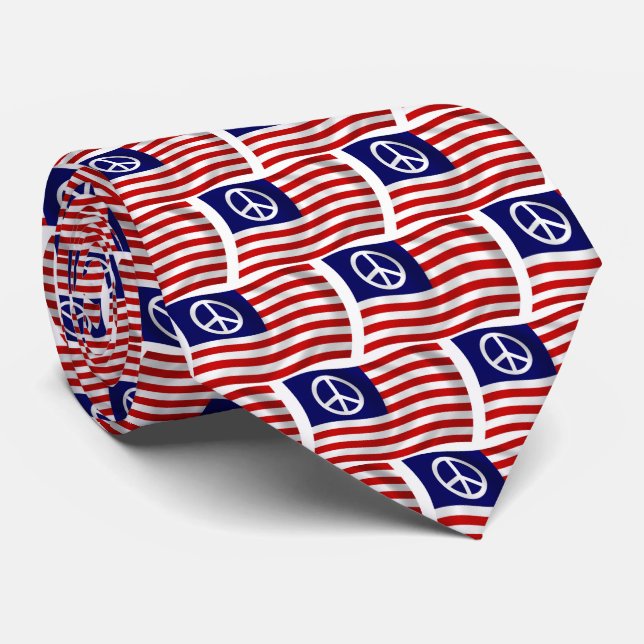 Cravate Drapeau écharpe signe de paix américain (Roulé)