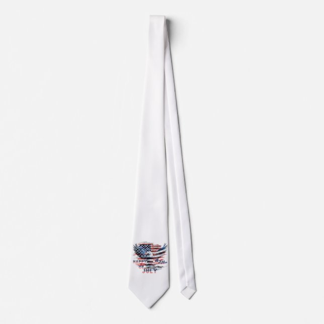 Cravate Drapeau et aigle des États-Unis. Indépendance (Devant)