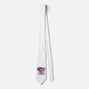 Cravate Drapeau et aigle des Etats-Unis.Liberté.