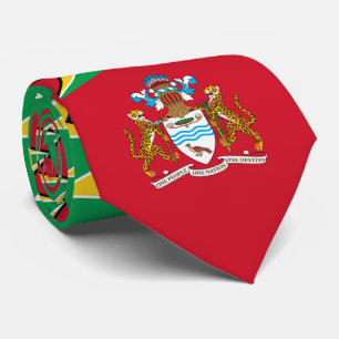 Cravate Drapeau et armoiries du Guyana