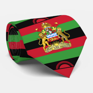 Cravate Drapeau et armoiries du Malawi