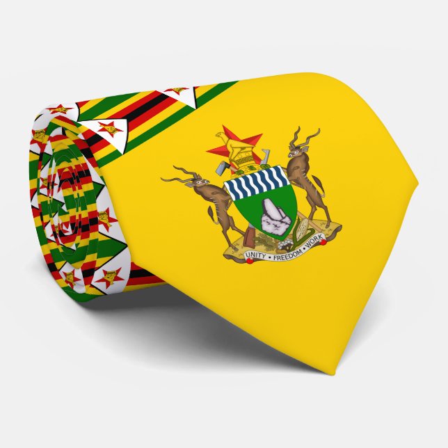 Cravate Drapeau et armoiries du Zimbabwe, Drapeau du Zimba (Roulé)