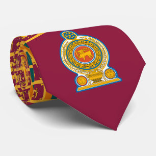Cravate Drapeau et emblème du Sri Lanka