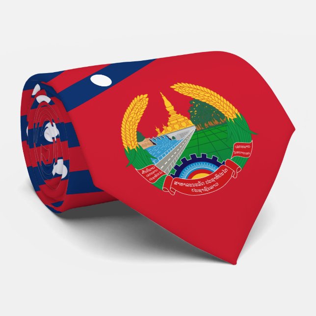 Cravate Drapeau et Emblème Lao, Drapeau du Laos (Roulé)