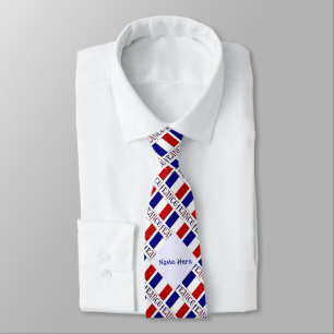 Cravate Drapeau français de France en mosaïque personnalis