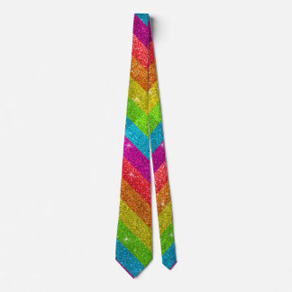 Cravate Drapeau gay pride Arc-en-ciel Parties scintillant