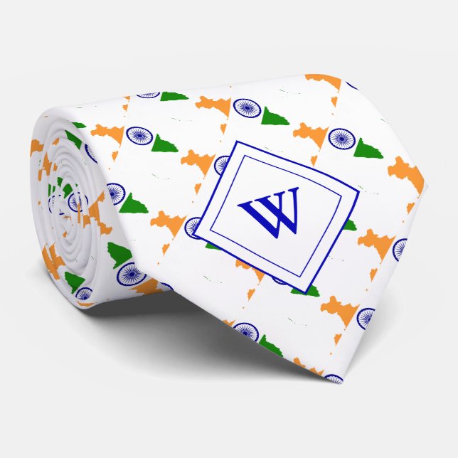 Cravate DRAPEAU INDIEN DE MONogramme de l'Inde (Roulé)