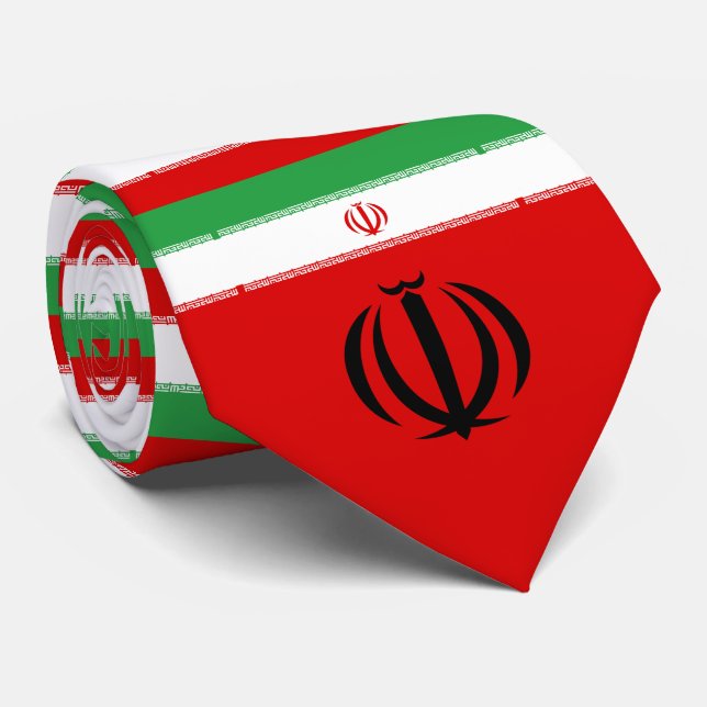 Cravate Drapeau iranien et emblème national, Drapeau irani (Roulé)