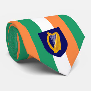 Cravate Drapeau irlandais et armoiries, République d'Irlan