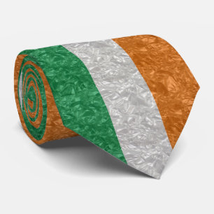 Cravate Drapeau Irlande - Crinké