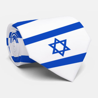 Cravate Drapeau Israël étoile bleue de David