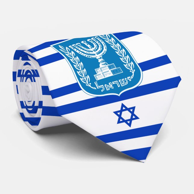 Cravate Drapeau israélien et Emblème national, Drapeau d'I (Roulé)