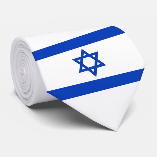 Cravate Drapeau israélien (Israël) (Roulé)