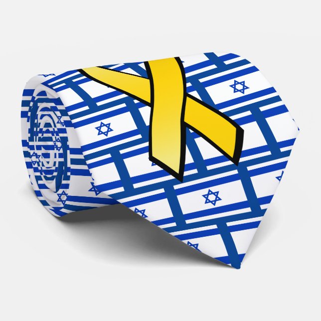 Cravate Drapeau Israélien Ramenez-les Chez Eux Libérez les (Roulé)