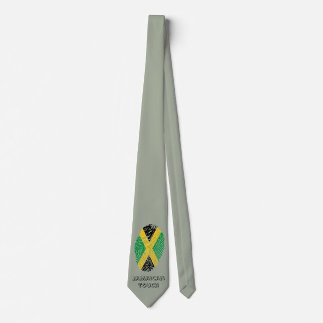 Cravate Drapeau jamaïcain d'empreinte digitale de contact (Devant)