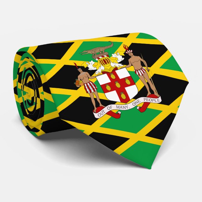Cravate Drapeau jamaïcain et blason, Drapeau jamaïcain (Roulé)