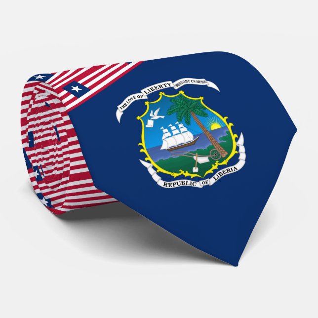 Cravate Drapeau libérien et armoiries, Drapeau du Libéria (Roulé)