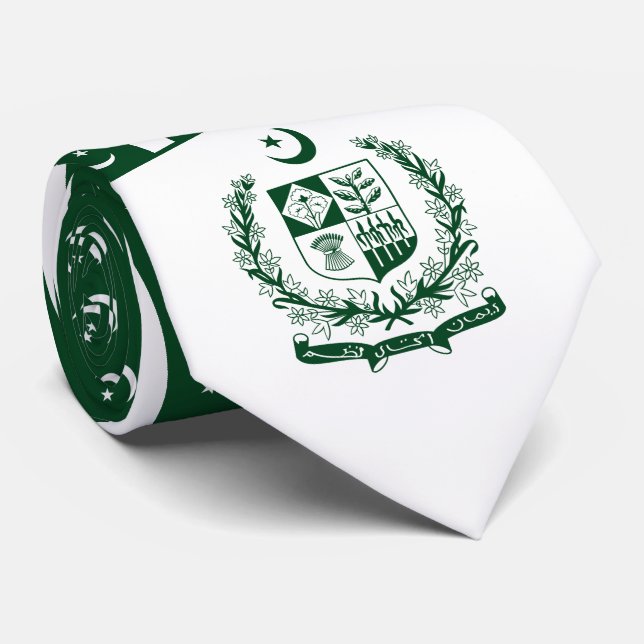 Cravate Drapeau pakistanais et emblème de l'État, Drapeau  (Roulé)