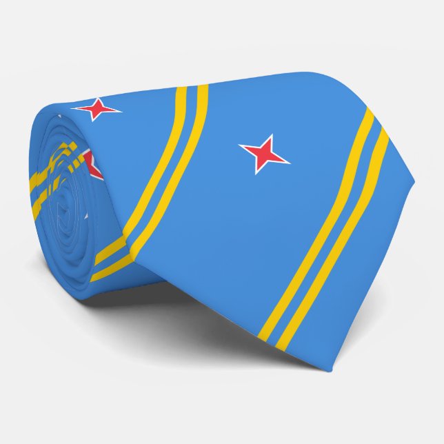 Cravate Drapeau patriotique d'Aruba (Roulé)